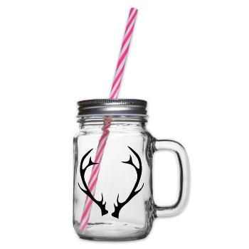 An antler - Glass jar with handle and screw cap - clear - Right