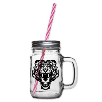 ferocious_tiger - Glass jar with handle and screw cap - clear - Right