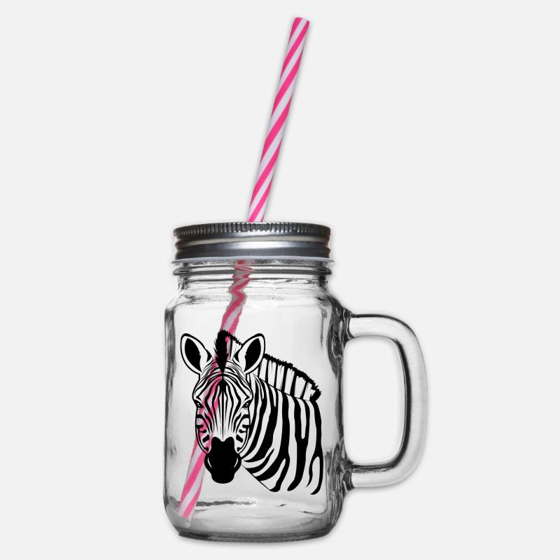 Zebra - Henkelglas mit Schraubdeckel - Klar
