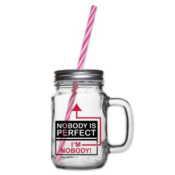 nobody_is_perfect_im_nobody__1_f2 - Henkelglas mit Schraubdeckel - Klar - Rechts