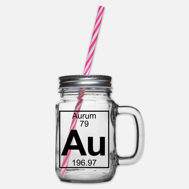 Element 079 - Au (aurum) - Full - Henkelglas mit Schraubdeckel - Klar