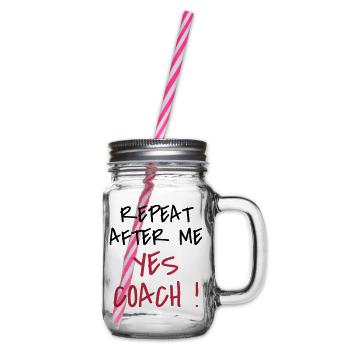Coach Coaching Trainer Sport Entraineur Team - Glass jar with handle and screw cap - clear - Right