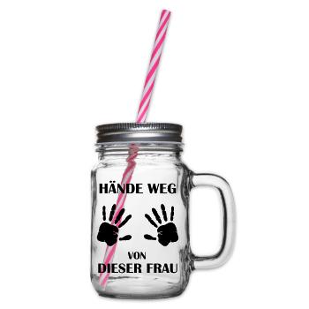 haende weg von dieser frau 01 - Henkelglas mit Schraubdeckel - Klar - Rechts