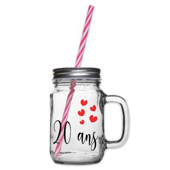 20 ANS. ANNIVERSAIRE. HAPPY BIRTHDAY. JOYEUX ANNIV - Bocal à boisson - transparent - Droite