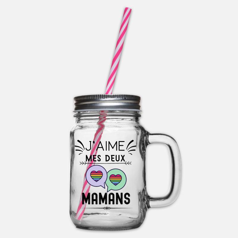 deux mamans lgbt - mamans lesbienne - Bocal à boisson - transparent