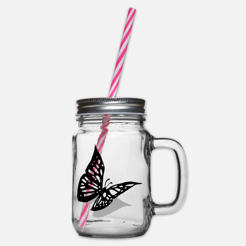 Papillon 3D - Bocal à boisson - transparent