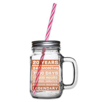 20 Years Legendary - Anniversary, Anniversary, Company - Glass jar with handle and screw cap - clear - Right
