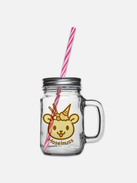 Eisbär Haselnuss - Henkelglas mit Schraubdeckel - Klar