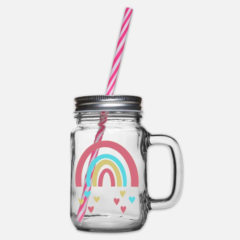 Regenbogen - Henkelglas mit Schraubdeckel - Klar