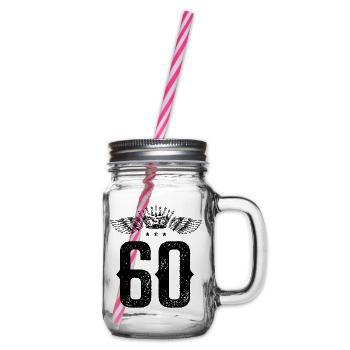 60 Number Crown - Glass jar with handle and screw cap - clear - Right