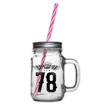 78 Number crown - Glass jar with handle and screw cap - clear - Right
