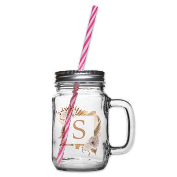 Design personnalisable, monogramme, lettre S - Bocal à boisson - transparent - Droite