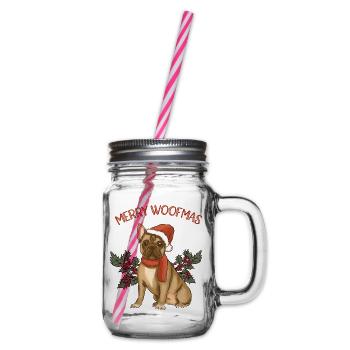Joyeux Woofmas - Joyeux Noël Boston Terrier - Bocal à boisson - transparent - Droite