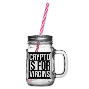 crypto is for virgins - Glass jar with handle and screw cap - clear - Right