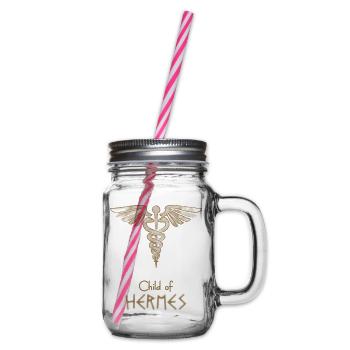 Child of Hermes – Percy Jackson inspired design - Glass jar with handle and screw cap - clear - Right