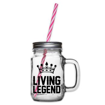 living legend - Henkelglas mit Schraubdeckel - Klar - Rechts