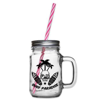 surf paradise - Henkelglas mit Schraubdeckel - Klar - Rechts