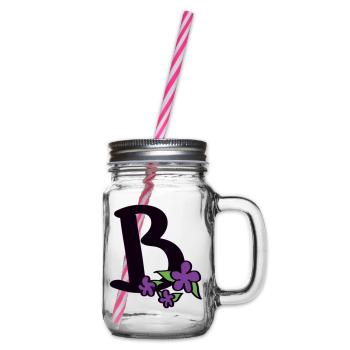 B for beautyful - Glass jar with handle and screw cap - clear - Right