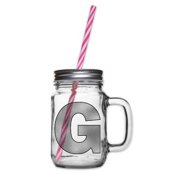 Lettre G Argent - Bocal à boisson - transparent - Droite
