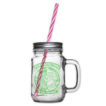 Permaculture Is The Answer - Glass jar with handle and screw cap - clear - Right