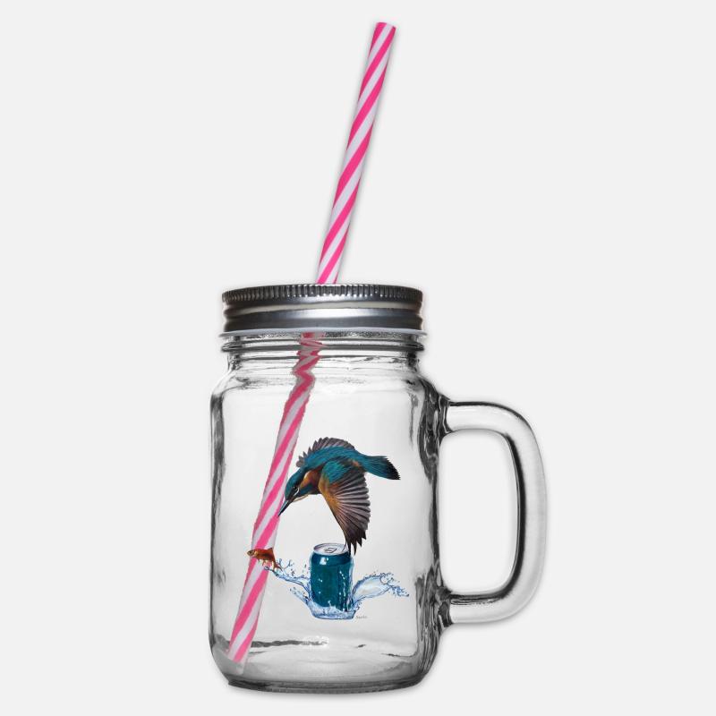 Eisvogel - Henkelglas mit Schraubdeckel - Klar