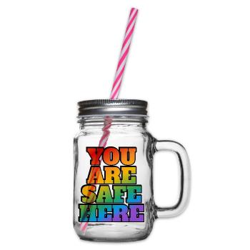 LGBT Safe Space Hier bist du sicher - Henkelglas mit Schraubdeckel - Klar - Rechts