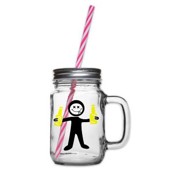Beer stick figure - Glass jar with handle and screw cap - clear - Right