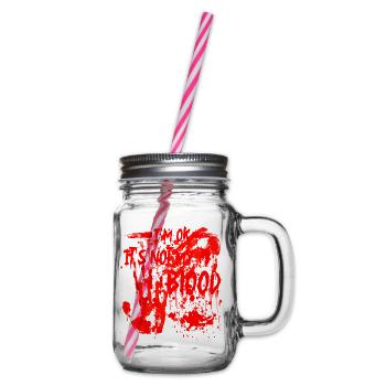 Halloween Happy Horror Monster Blood Spooky Scary - Glass jar with handle and screw cap - clear - Right