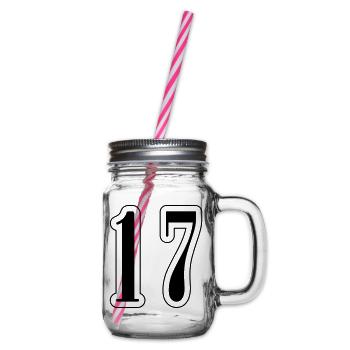 17 Zahl symbol - Henkelglas mit Schraubdeckel - Klar - Rechts