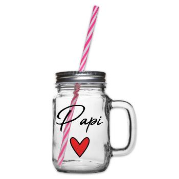 PAPI. PAPA. FÊTE DES PÈRES. BONNE FÊTE PAPA - Bocal à boisson - transparent - Droite