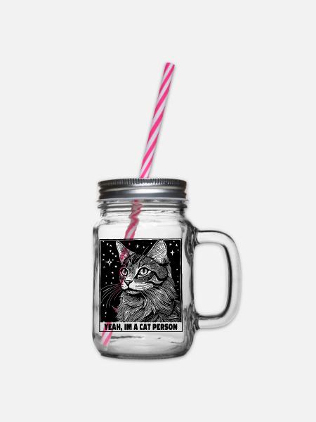 Chat personne chat animal de compagnie déclaration - Bocal à boisson - transparent