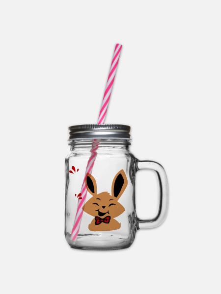 Osterhase - Henkelglas mit Schraubdeckel - Klar