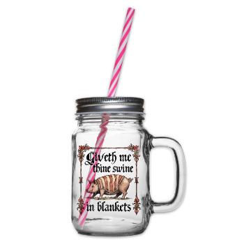 Giveth me thine swine in blankets - Glass jar with handle and screw cap - clear - Right