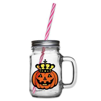 Halloween Kürbiskönig Krone König Kürbis Herrscher - Henkelglas mit Schraubdeckel - Klar - Rechts