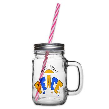 Peace - Glass jar with handle and screw cap - clear - Right