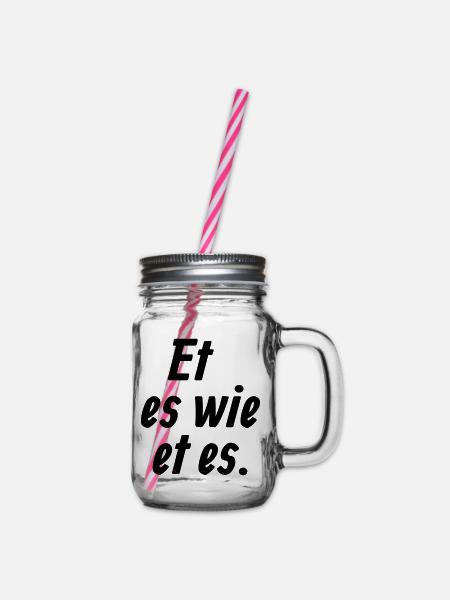 Et es wie et es - Et Kölsche Jrundjesetz §1 - Henkelglas mit Schraubdeckel - Klar