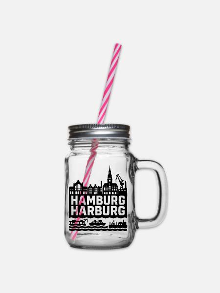Hamburg Harburg - Henkelglas mit Schraubdeckel - Klar