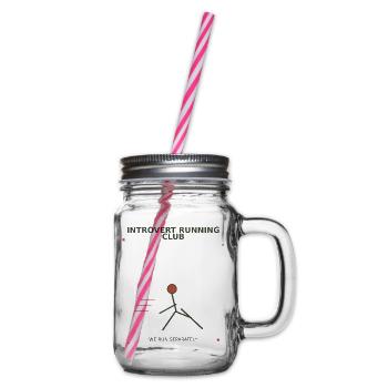 Introvert Laufclub Design - Henkelglas mit Schraubdeckel - Klar - Rechts