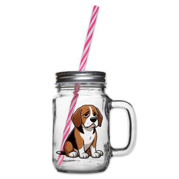 Beagle Beaglebesitzer Beaglehalter beaglehund - Henkelglas mit Schraubdeckel - Klar - Rechts