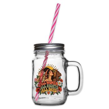 "All Women All Rights" - Henkelglas mit Schraubdeckel - Klar - Rechts