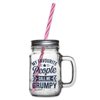Mein Lieblingsvolk nennt mich Grumpy - Henkelglas mit Schraubdeckel - Klar - Rechts