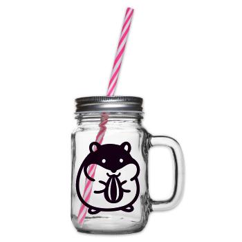 Suesser Hamster Icon - Henkelglas mit Schraubdeckel - Klar - Rechts
