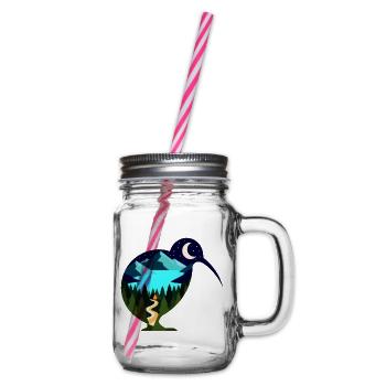 Kiwi Nachtlandschaft - Henkelglas mit Schraubdeckel - Klar - Rechts