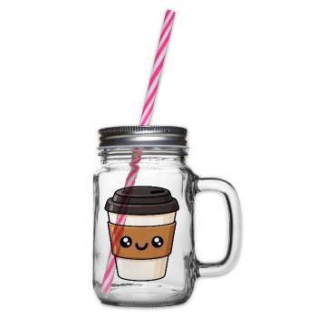 KaffeeKawaii Becherliebe - Henkelglas mit Schraubdeckel - Klar - Rechts