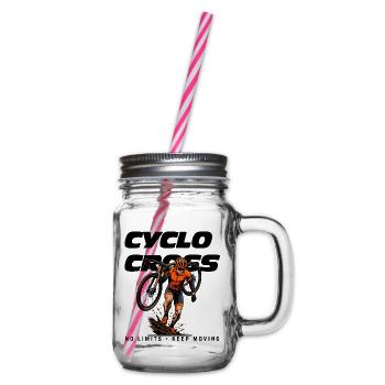 Cyclocross No Limits - Keep Moving Fahrrad T-Shirt - Henkelglas mit Schraubdeckel - Klar - Rechts