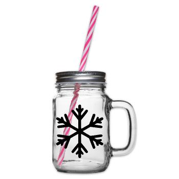 Eiskristall Winter Schnee Schneekristall  - Henkelglas mit Schraubdeckel - Klar - Rechts