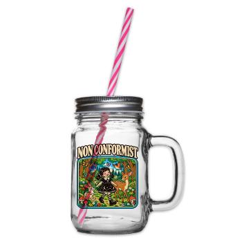 Nonkonformistische Wald-Lolita - Henkelglas mit Schraubdeckel - Klar - Rechts