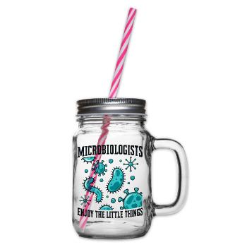 Mikrobiologie Lustiger Wissenschaftler Mikrobiologe Kunst - Henkelglas mit Schraubdeckel - Klar - Rechts