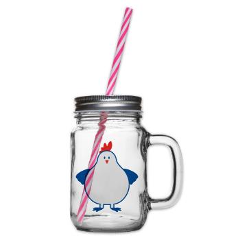 fette henne - Henkelglas mit Schraubdeckel - Klar - Rechts