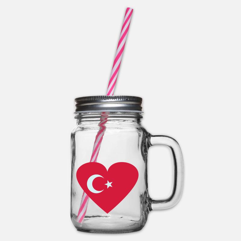 Turkey - Glass jar with handle and screw cap - clear